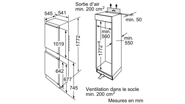 Série 2 Réfrigérateur combiné intégrable 177.2 x 54.1 cm sliding hinge KIV34V21FF KIV34V21FF-9