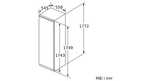 Serie 6 Integrerbart køleskab 177.5 x 56 cm fladhængsel med dæmpet lukning (soft close) KIR81ADE0 KIR81ADE0-7