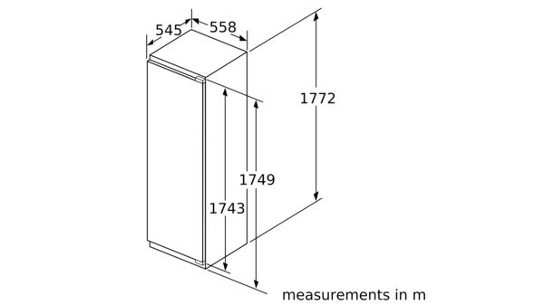 Series 8 built-in freezer 177.2 x 55.8 cm soft close flat hinge GIN81HD31I GIN81HD31I-7