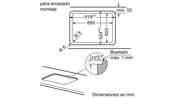 Serie 6 Placa de gas 90 cm Vidrio templado, Negro PPS9A6B90 PPS9A6B90-7