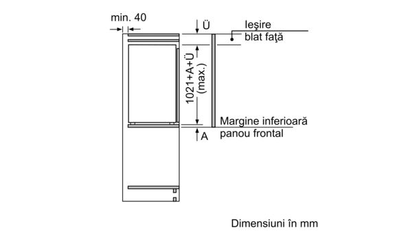 Seria 6 Frigider încorporabil 102.5 x 56 cm flat hinge KIR31AFF0 KIR31AFF0-6
