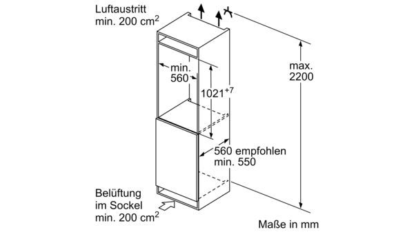 Serie | 6 Einbau-Kühlschrank mit Gefrierfach 102.5 x 56 cm KIL32AD40 KIL32AD40-6