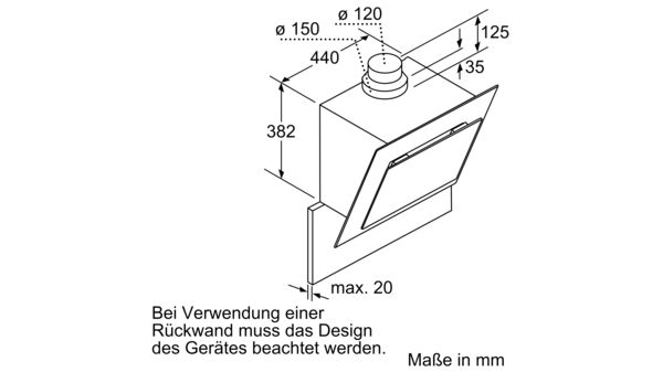 Serie | 6 Wandesse, 60 cm Schräg-Essen-Design DWK06G660 DWK06G660-6