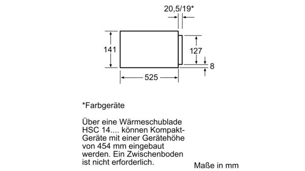 Serie | 8 Einbau-Wärmeschublade Edelstahl 141 mm hoch HSC140P51 HSC140P51-3