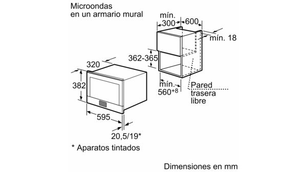 Serie 8 Microondas integrable Acero inoxidable HMT85GR53 HMT85GR53-8
