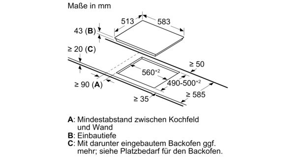 Serie 4 Elektrokochfeld 60 cm herdgesteuert, Schwarz, Mit Rahmen aufliegend NKN645GA1E NKN645GA1E-6