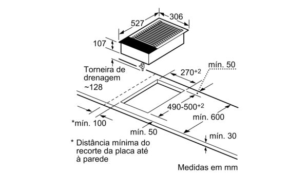 30 cm, Dominó - grelhador com pedras de lava - Serie | 6