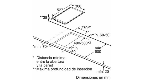 Serie 8 Placa dominó 30 cm Negro, con perfiles  PKF375N14E PKF375N14E-10