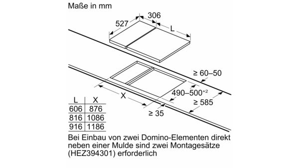 Serie 6 Domino-Kochfeld, Flex-Induktion 30 cm Schwarz PXX375FB1E PXX375FB1E-9