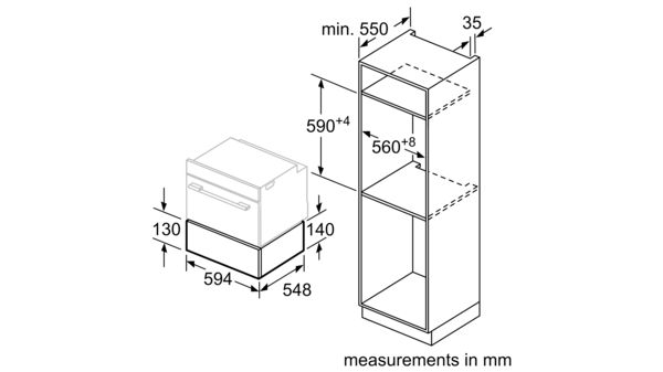 Series 8 Khay giữ ấm âm tủ 60 x 14 cm Thép không gỉ BIC630NS1B BIC630NS1B-5