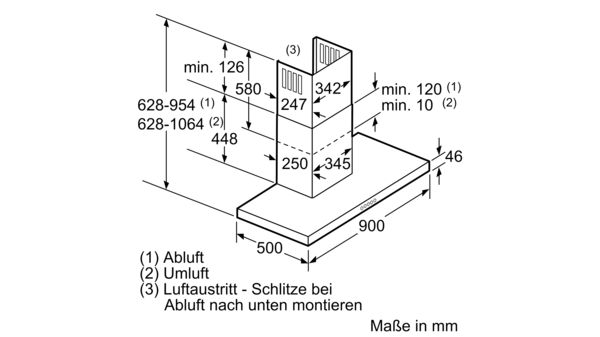 Serie | 8 Wandesse 90 cm Edelstahl DWB098J50 DWB098J50-8