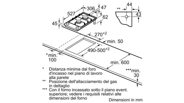 Serie | 8 Domino, piano cottura a gas 30 cm PRB326B70E PRB326B70E-4