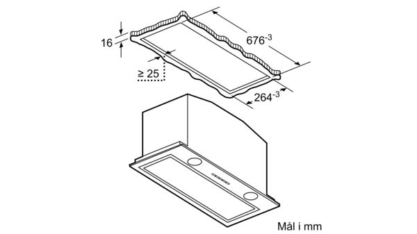 N 70 Indbygningsemhætte 70 cm Rustfrit stål D57ML66N1 D57ML66N1-5