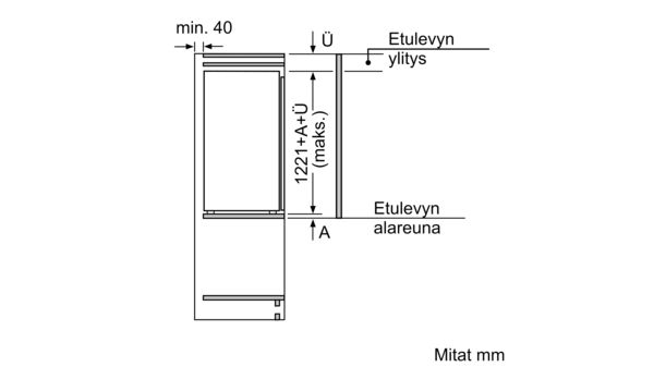 Serie 4 Kalustepeitteinen jääkaappi pakastinlokerolla 122.5 x 56 cm KIL42VF30 KIL42VF30-10