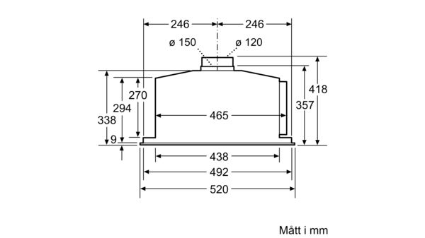 N 70 Inbyggnadsfläkt för skåp eller kåpa 52 cm Rostfritt stål D55ML66N1 D55ML66N1-5
