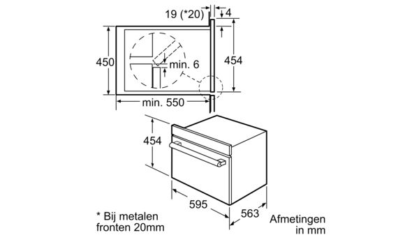 Serie | 8 Compacte oven met magnetron wit HBC84E623 HBC84E623-6