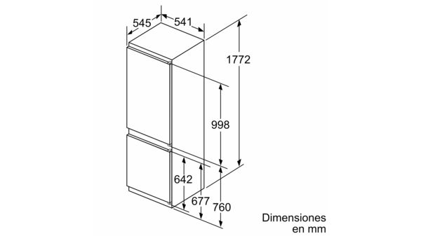 Serie | 4 Frigorífico combinado integrable 177.2 x 54.1 cm Puerta deslizante KIV86VS30 KIV86VS30-8