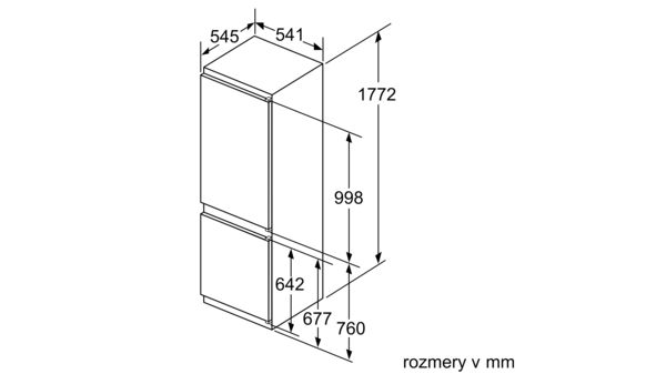 Serie | 4 Zabudovateľná chladnička s mrazničkou dole 177.2 x 54.1 cm KIV86VS30 KIV86VS30-6