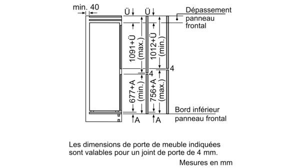 Serie | 4 Réfrigérateur-congélateur intégrable avec compartiment congélation en bas KIV86VS30Y KIV86VS30Y-3