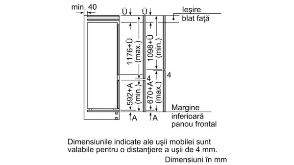 Seria 2 Combină frigorifică încorporabilă 177.2 x 54.1 cm Balama culisantă KIV87NSF0 KIV87NSF0-14