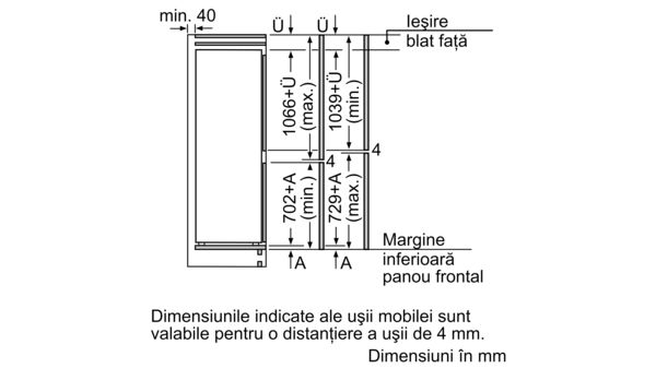 Seria 4 Combină frigorifică încorporabilă 177.2 x 54.1 cm flat hinge KIN86VFE0 KIN86VFE0-14