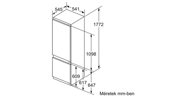 Serie | 4 Beépíthető, alulfagyasztós hűtő-fagyasztó kombináció 177.2 x 54.1 cm flat hinge KIV87VFF0 KIV87VFF0-11