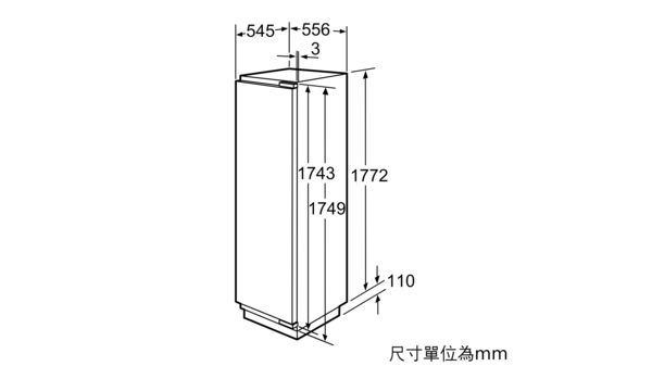 8系列 嵌入式冷凍櫃 177.2 x 55.6 cm 緩衝平鉸鏈 GIN38P60TW GIN38P60TW-4
