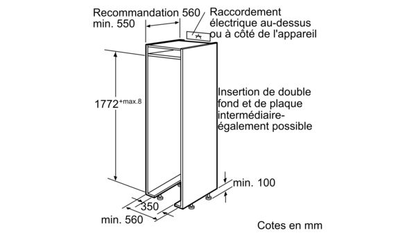Serie | 8 CoolProfessional Réfrigérateur-congélateur Intégrable charnières plates KIN34P60 KIN34P60-5