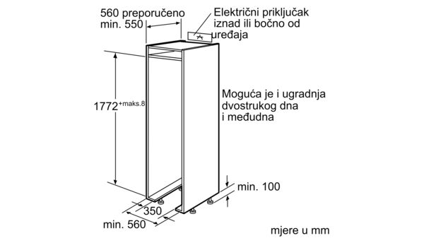 Serie | 8 Ugradbeni hladnjak s odjeljkom zamrzivača 177.5 x 56 cm KIF40P60 KIF40P60-6