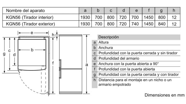 Serie 4 Frigorífico combinado de libre instalación 193 x 70 cm Acero cepillado antihuellas, Total No Frost KGN56XIDR KGN56XIDR-7