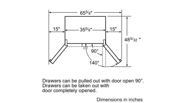 800 Series French Door Bottom Mount Refrigerator 36'' Stainless Steel, Easy clean stainless steel B26FT50SNS B26FT50SNS-14