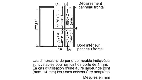 Série 2 Réfrigérateur combiné intégrable 177.2 x 54.1 cm sliding hinge KIV38V20FF KIV38V20FF-8