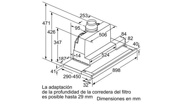 Serie 8 Campana telescópica 90 cm Acero inoxidable DFS097K51 DFS097K51-10