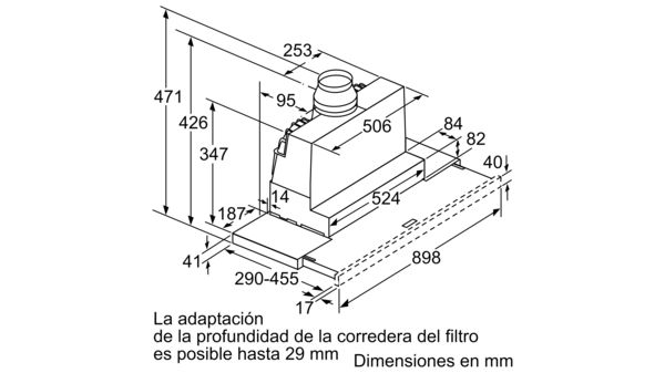 Serie 4 Campana telescópica 90 cm Plateado DFS097A51 DFS097A51-12