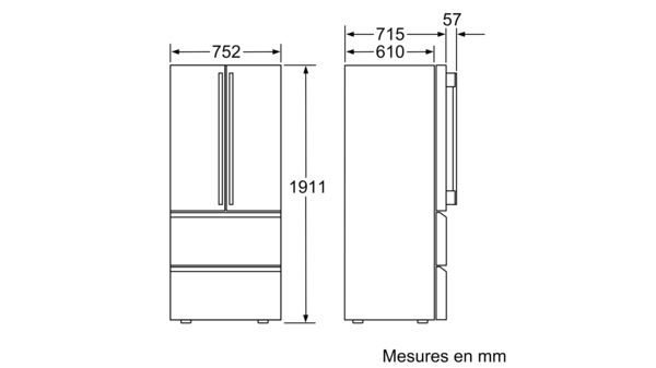 Serie | 8 combiné réfrigérateur-surgélateur pose libre French Door 191.1 x 75.2 cm inox AntiFingerprint KMF40AI20 KMF40AI20-6