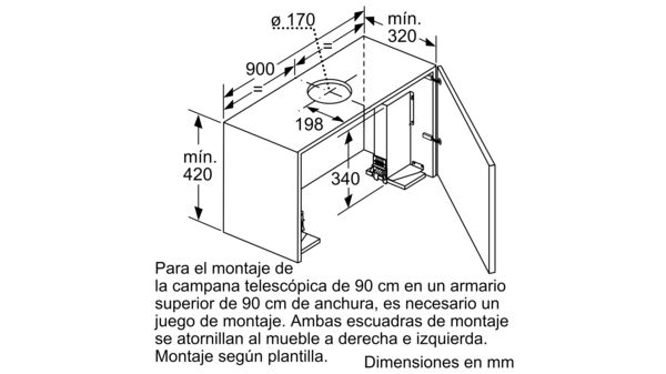 Serie 8 Campana telescópica 90 cm Acero inoxidable DFS097K51 DFS097K51-8