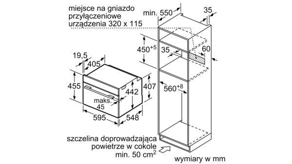 Serie 8 Piekarnik kompaktowy z mikrofalą do zabudowy 60 x 45 cm Stal szlachetna CMG636BS1 CMG636BS1-10