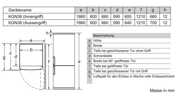 Serie | 4 Freistehende Kühl-Gefrier-Kombination mit Gefrierbereich unten 186 x 60 cm Edelstahl-Optik KGN36VL35 KGN36VL35-8