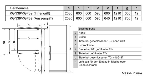 Serie | 6 Freistehende Kühl-Gefrier-Kombination mit Gefrierbereich unten, Glastür 203 x 60 cm Schwarz KGN39LB35 KGN39LB35-5