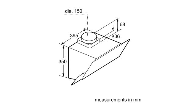 Series 4 wall-mounted cooker hood 60 cm clear glass black printed DWK065G60I DWK065G60I-4