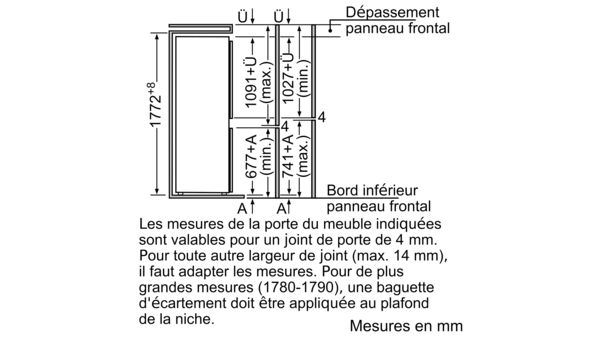 Série 2 Réfrigérateur combiné intégrable 177.2 x 54.1 cm sliding hinge KIV34X20 KIV34X20-8