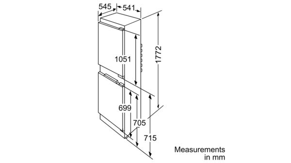 Einbau-Kühl-/Gefrier-Kombination Integrierbar, Flachscharnier-Technik KIS34A65 KIS34A65-5