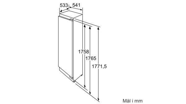 Indbygningskøleskab, nichehøjde 178 cm | Bosch DK