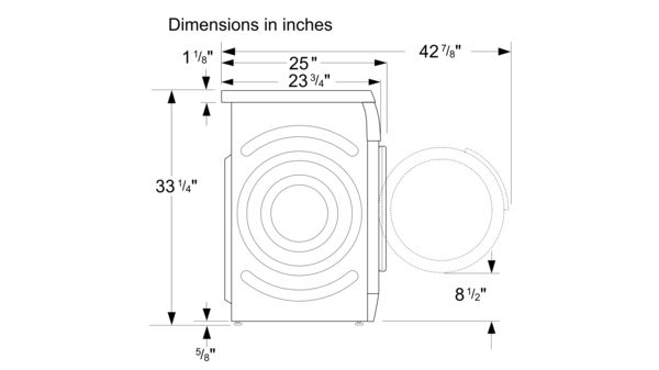  Bosch Serie 500 WTB86201UC Secador de condensación eléctrico  sin ventilación de 24 pulgadas con capacidad de 4 pies cúbicos, pantalla  LED, puerta reversible en blanco : Electrodomésticos