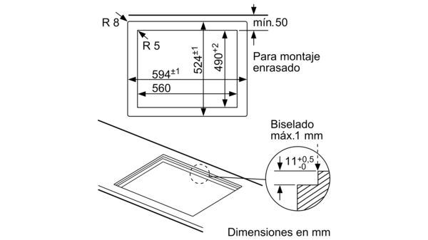 Serie 6 Placa de gas 60 cm Vidrio templado, Negro PPP6A6B20 PPP6A6B20-7