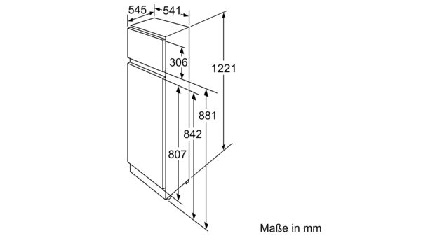 Serie 4 Einbau-Kühl-Gefrier-Kombination mit Gefrierbereich oben 122.1 x 54.1 cm Schleppscharnier KID24A30 KID24A30-7