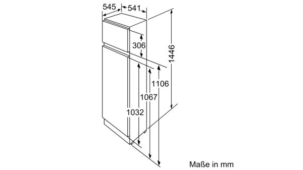 Serie 4 Einbau-Kühl-Gefrier-Kombination mit Gefrierbereich oben 144.6 x 54.1 cm Schleppscharnier KID26A30 KID26A30-6