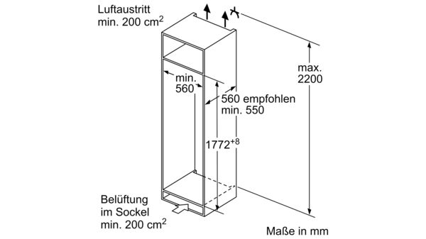 Bosch KIR81ADD0, Serie 6, Einbau-Kühlschrank, 177.5 x 56 cm, Flachsch,  1.015,00 €
