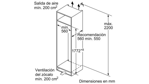 Serie 6 Frigorífico integrable 177.5 x 56 cm Cierre SoftClose con puerta fija KIR81ADD0 KIR81ADD0-6