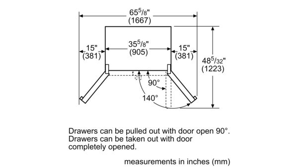 800 Series French Door Bottom Mount Refrigerator 36'' Stainless Steel, Easy clean stainless steel B26FT50SNS B26FT50SNS-12